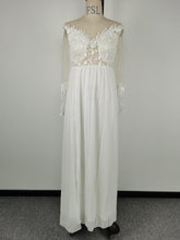 Load image into Gallery viewer, Women Clothing Long Sleeve See Through Lace Wedding Dress Bridesmaid Dress Split Dress