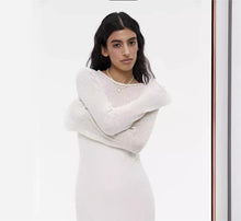 Load image into Gallery viewer, Knitted Hollow Out Cutout Out Dress Vest Dress Set Women Soft Knitted Blouse Vacation