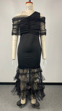 Load image into Gallery viewer, Women Clothing Trailing Sexy Dress Mesh Stitching Tube Top Evening Dress