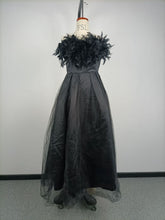 Load image into Gallery viewer, Spring Summer Women Clothing Feather Straps Tulle Elegant Evening Dress