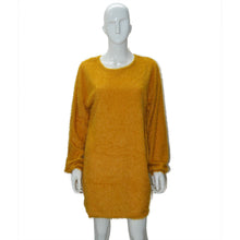 Load image into Gallery viewer, Autumn Winter Women Clothes Mid Length Long Sleeve Round Neck Loose Plush Dress