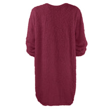 Load image into Gallery viewer, Autumn Winter Women Clothes Mid Length Long Sleeve Round Neck Loose Plush Dress