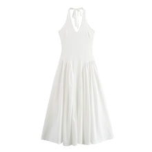 Load image into Gallery viewer, Women Solid Color Halter Slim Hip Casual Long Maxi Dress
