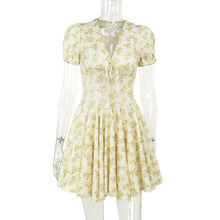 Load image into Gallery viewer, Spring French Slim Fit Dress Fashionable Floral V Neck Dress Women