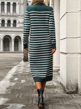 Load image into Gallery viewer, Winter Slim Fit Inter Color Women Knitwear Striped Dress Autumn Winter Dress