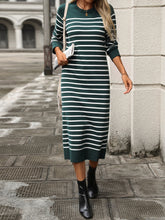 Load image into Gallery viewer, Winter Slim Fit Inter Color Women Knitwear Striped Dress Autumn Winter Dress