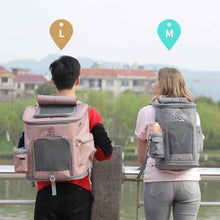 Load image into Gallery viewer, Transparent Cat Backpack Carrier for Cats &amp; Small Dogs – Ventilated, Padded Pet Travel Backpack