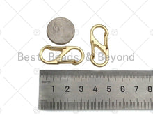 Load image into Gallery viewer, 18K Gold/Silver Double Sides Push Lock, S Hook Push Gate Clasp, Push Clasp, Gold/Silver Spring Clasp, 14x33 mm, sku#K178