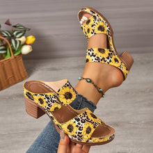 Load image into Gallery viewer, Women's Graffiti High-Heel Slide Sandals - Buckle Strap Platform Slides