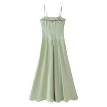Load image into Gallery viewer, Women Clothing Summer Waist Controlled Large Hem Satin Sling Dress Women