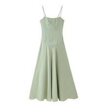 Load image into Gallery viewer, Women Clothing Summer Waist Controlled Large Hem Satin Sling Dress Women