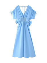 Load image into Gallery viewer, French Tea Break Elegant Dress Autumn V neck Applique Stitching A line Maxi Dress Women