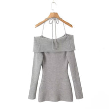 Load image into Gallery viewer, Off Shoulder Knitted Sling Dress Women Early Spring Inner Wear Bottoming Waist Tight Sexy Hip Dress
