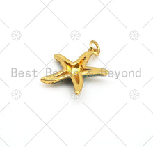 Load image into Gallery viewer, Colorful Enamel Starfish Shape Pendant, 18K Gold Filled Enamel Starfish Charm, Necklace Bracelet Charm Pendant,19x22mm,Sku#L617