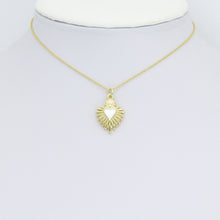 Load image into Gallery viewer, White Enamel Gold Heart Charm Pendant,Sku#LD719