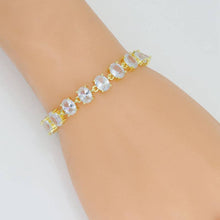 Load image into Gallery viewer, Crystal Oval Link Gold Silver Adjustable Bracelet, Sku#A346