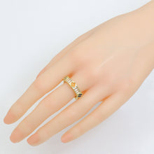 Load image into Gallery viewer, Baguette CZ Colorful Flower band Adjustable Ring, Sku#A491