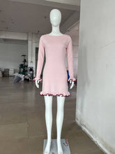 Load image into Gallery viewer, Wave Edge Dress Sexy Tight Wooden Ear Curling Knitted Dress Long Sleeve Ball Autumn Winter