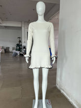 Load image into Gallery viewer, Wave Edge Dress Sexy Tight Wooden Ear Curling Knitted Dress Long Sleeve Ball Autumn Winter