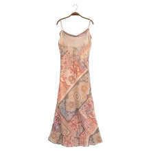 Load image into Gallery viewer, Women Backless Printing Color Contrast Loose Sling Dress