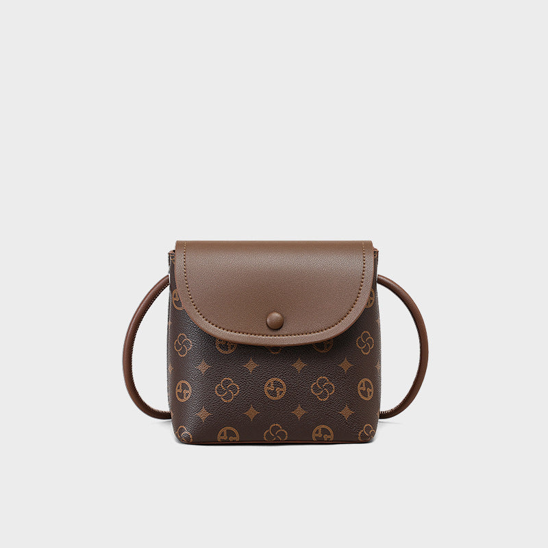 Women's Bucket Shoulder Bag – Patchwork Synthetic Leather Streetwear Handbag