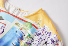 Load image into Gallery viewer, Summer Rose Puzzle Positioning Printed Waist Dress Slim fit Hip