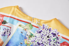Load image into Gallery viewer, Summer Rose Puzzle Positioning Printed Waist Dress Slim fit Hip