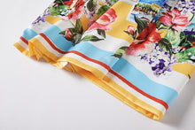 Load image into Gallery viewer, Summer Rose Puzzle Positioning Printed Waist Dress Slim fit Hip