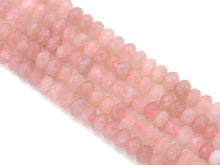Load image into Gallery viewer, Genuine Quality Rose Quartz Rondelle Faceted Beads, 4x6mm/5x8mm, Sku#UA301