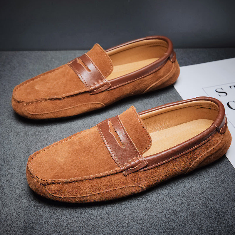 Men's Color-block Slip-On Loafer | Genuine Leather Casual Shoes