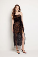 Load image into Gallery viewer, Women Summer Fishbone Lace Gauze Slit Slim Sexy Dress