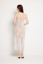Load image into Gallery viewer, Women Summer Fishbone Lace Gauze Slit Slim Sexy Dress