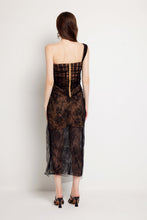 Load image into Gallery viewer, Women Summer Fishbone Lace Gauze Slit Slim Sexy Dress