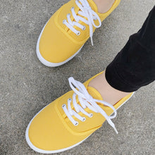 Load image into Gallery viewer, Lace-Up Classic Canvas Sneakers - Breathable Flat Shoes for Everyday Wear