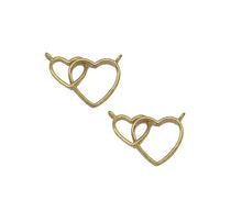 Load image into Gallery viewer, Gold Double Heart Connecter Charm, Sku#LX110