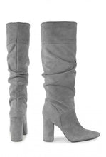 Load image into Gallery viewer, Women's Suede Over-the-Knee Boots - Chunky Heel Pointed Toe Slip-On Winter Boots