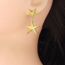 Load image into Gallery viewer, Gold Silver StarFish Earrings, Sku#A472