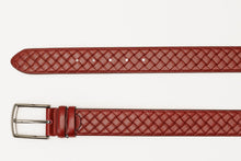Load image into Gallery viewer, The Turan Burgundy Woven Leather Belt