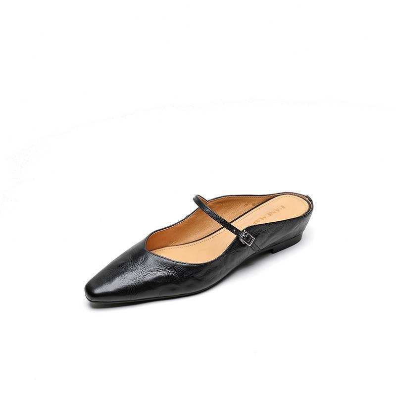 Women's Retro Leather Slingback Wedge Sandals - Premium Cowhide Platform Heels