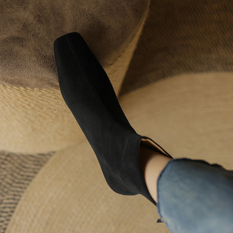 Suede Leather Ankle Boots