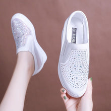 Load image into Gallery viewer, Women's Breathable Mesh Hidden-Heel Sneakers – Lightweight Rhinestone Casual Shoes