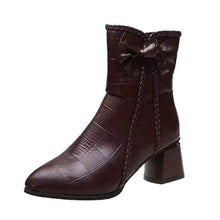 Load image into Gallery viewer, Women's Velvet-Lined Mid-Calf Boots with Side Zipper | Low Heel