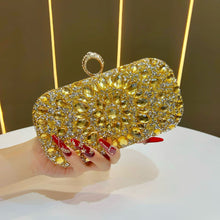 Load image into Gallery viewer, Women's Diamond Embellished Crossbody Clutch Bag | Chain Shoulder Bag