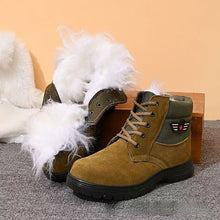 Load image into Gallery viewer, Men's Sheepskin-Lined Leather Winter Boots | Lace-Up Thermal Cotton Boots for Men