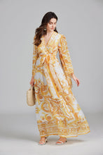Load image into Gallery viewer, Women Spring And Autumn Belt Printed Long Dress