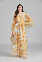Load image into Gallery viewer, Women Spring And Autumn Belt Printed Long Dress