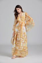 Load image into Gallery viewer, Women Spring And Autumn Belt Printed Long Dress