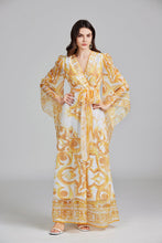 Load image into Gallery viewer, Women Spring And Autumn Belt Printed Long Dress