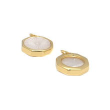 Load image into Gallery viewer, CZ Gold Mother of Pearl Round Charm, Sku#LX198
