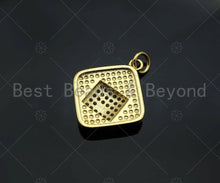 Load image into Gallery viewer, Gold Filled CZ Micro Pave Evil Eye Moon Heart Star Lock Medallion Pendant, 18K Gold Filled Charm,Necklace Bracelet Pendant,17x20mm,Sku#LK325